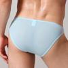 Saohuo Men's Transparent Underwear Ice Silk Briefs Bikini Low Rise Sexy Breathable Lightweight Stretchy Hip Underpants Blue view 2