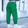 SANGTREE Girl Pants, Multi Pockets Elastic Waist Pull On Cargo Jogger with Drawstring,Green,7-8 Years Toddler = Tag 140 view 2