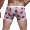 Men's Heart Print Boxer Briefs Sexy Mesh See-Through Boxers Cozy Classic Breathable Full-Rise Trunks for Valentine's Day White view 4