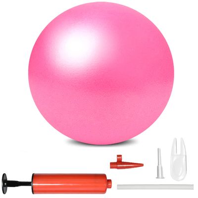 BAIMAN Mini Pilates Exercise Yoga Ball, 6 Inch Small Inflatable Exercise Yoga Ball,Core Training and Physical Therapy Equipment, with Pump(Pink,6 Inch)