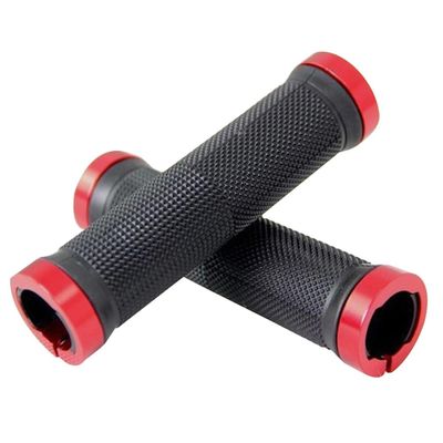ACEVER Bike Handlebar Grips with Double Locks for Road Bikes, BMX, Mountain, Beach Cruiser, MTB, Scooter and Foldable Bikes, Ergonomic Comfortable Non-Slip Soft Rubber Hand Grips (Red)
