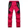 Qudang Children's Waterproof Snow Pants Ski Snowboard Hiking Trousers Softshell Fleece Warm Winter Windproof Insulated Pants Red