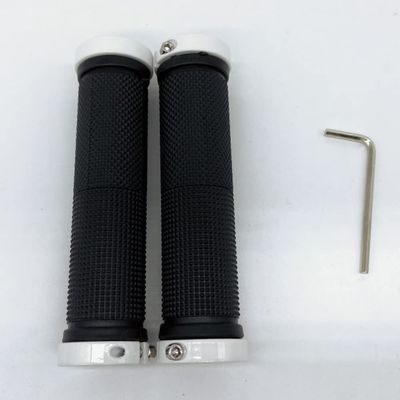 ACEVER Bike Handlebar Grips with Double Locks for Road Bikes, BMX, Mountain, Beach Cruiser, MTB, Scooter and Foldable Bikes, Ergonomic Comfortable Non-Slip Soft Rubber Hand Grips (White)