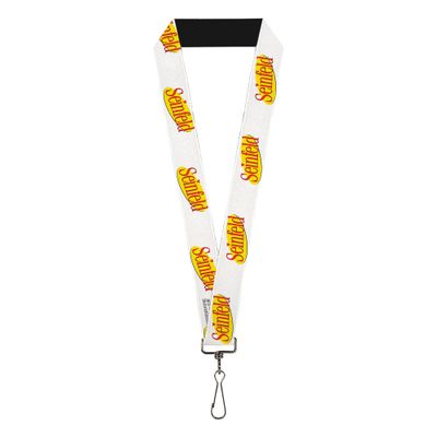Buckle-Down Seinfeld Lanyard, Seinfeld Spotlight Logo White, Elastic