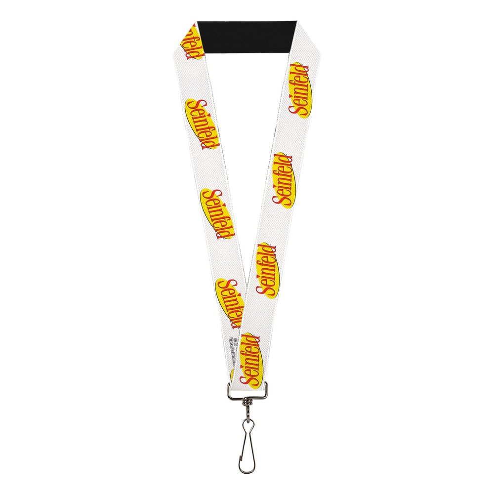 Buckle-Down Seinfeld Lanyard, Seinfeld Spotlight Logo White, Elastic