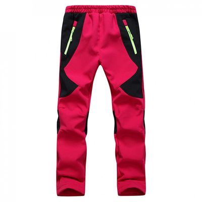Qudang Children's Waterproof Snow Pants Ski Snowboard Hiking Trousers Softshell Fleece Warm Winter Windproof Insulated Pants