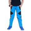 Qudang Children's Waterproof Snow Pants Ski Snowboard Hiking Trousers Softshell Fleece Warm Winter Windproof Insulated Pants Blue view 2