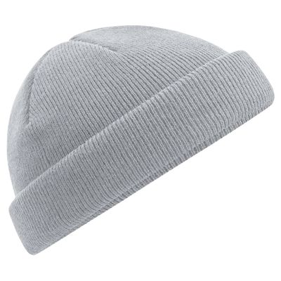 Beechfield B43R Recycled Mini Fisherman Beanie - Sustainable and Stylish Hat, Light Grey, Small