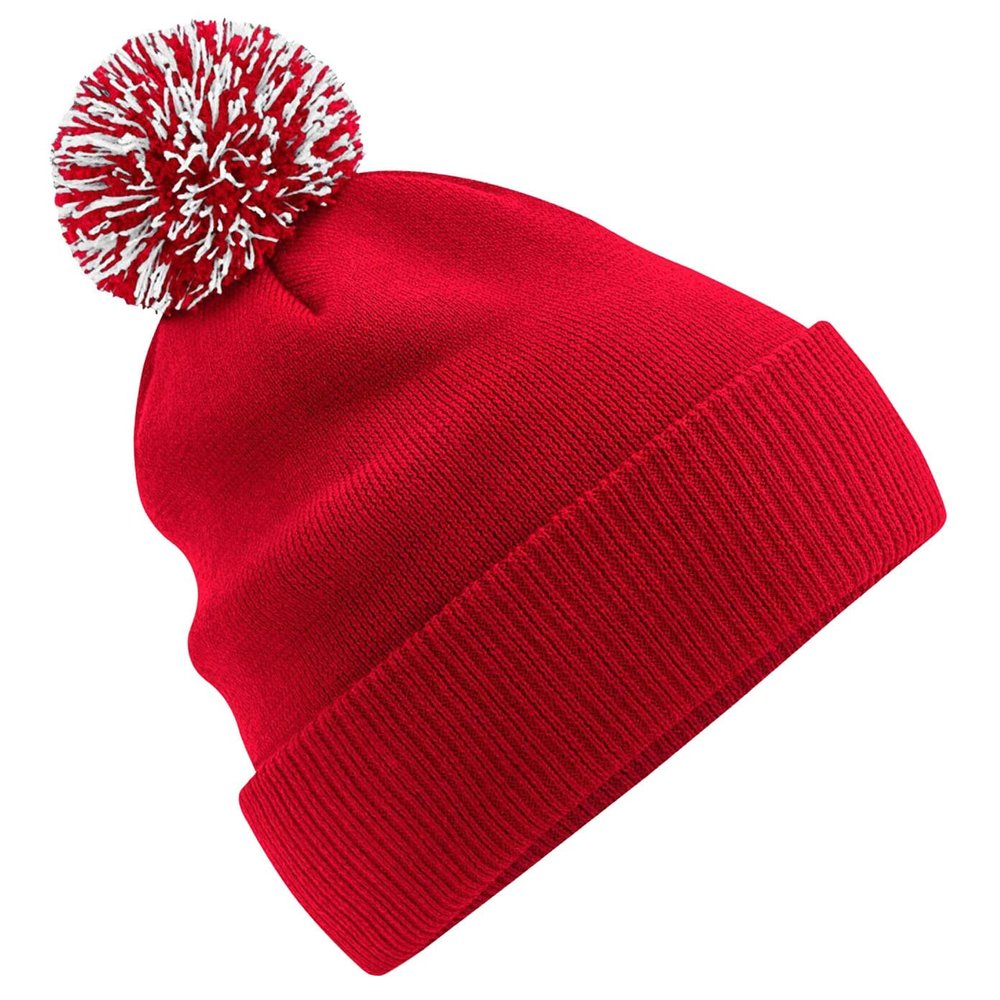 Beechfield B450R Recycled Snowstar Beanie, Classic Red / White, S-XL