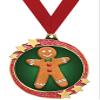 Crown Awards Gingerbread Man Red Glitter Award Medals, 2.5" Gold Shooting Star Gingerbread Man Trophies, 100 Pack Prime view 1