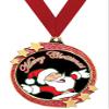 Crown Awards Santa Claus Red Glitter Award Medals, 2.5" Gold Shooting Star Merry Christmas Trophies, 1 Pack Prime view 1