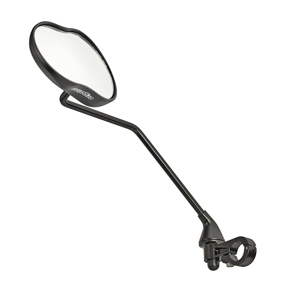 Ergotec Mirror, M-99 LV, 121 x 78-66 mm Mirror Surface, Alloy/Steel, Black Sandblasted, Left Assembling, Long Arm, Big Mirror for Bikes, Cycles, Bicycles