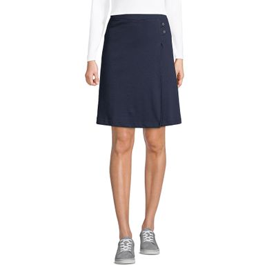 Lands' End Uniform Solid Knit Skort Above The Knee Classic Navy Womens Regular 12