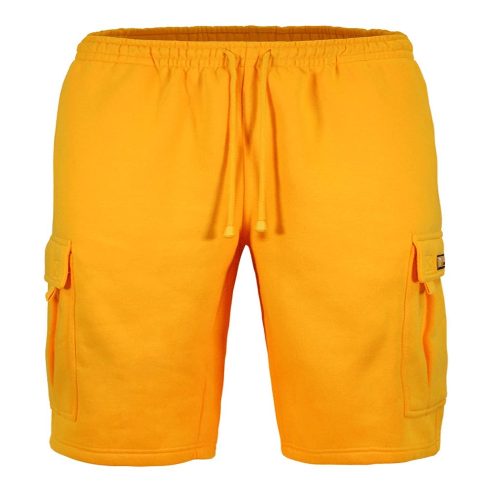 VICTORIOUS Men's Heavyweight Fleece Cargo Shorts VS76 - Neon Yellow - Large