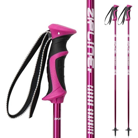 Zipline Lollipop 14.0 Graphite Carbon Composite Ski Poles Lightweight Ergonomic Grip, Vibration Dampening, Groomers and Freestyle. Choice of Skiers (Grape, 50" in./127 cm)