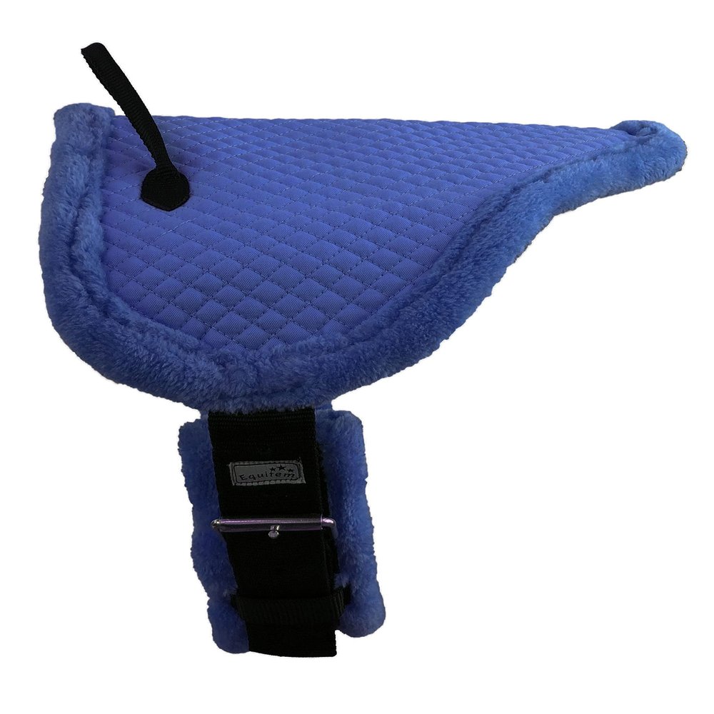 Equitem Miniature Quilted Bareback Pad with Fuzzy Fleece Bottom and 20" Girth (Royal Blue)
