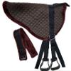 Equitem Pony Size Quilted Bareback Pad with Fuzzy Fleece Bottom and 27" Girth (Brown) view 1
