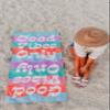 KATYDID Quick Dry Microfiber Beach Towel  63 x 31 Towels, Cute Summer Vacation Designs  Sand Free, Lightweight, Bonus Drawstring Travel Bag (Good Vibes Repeat) view 2