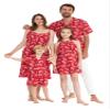 Matchable Family Hawaiian Round Neck Ruffle Dress, Tropical Jungle Red, Girl, Size 8 view 1