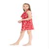 Matchable Family Hawaiian Round Neck Ruffle Dress, Tropical Jungle Red, Girl, Size 8 view 4