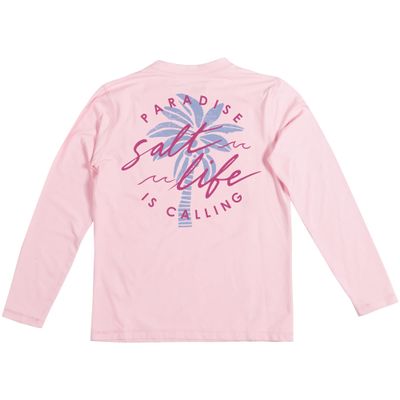 Salt Life Hear The Call SLX Youth Long Sleeve Stretch Fit Shirt, Shell Pink, X-Large