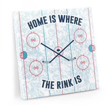ChalkTalkSPORTS Hockey Canvas Wall Art | Home Is Where The Rink Is | Hockey Dcor