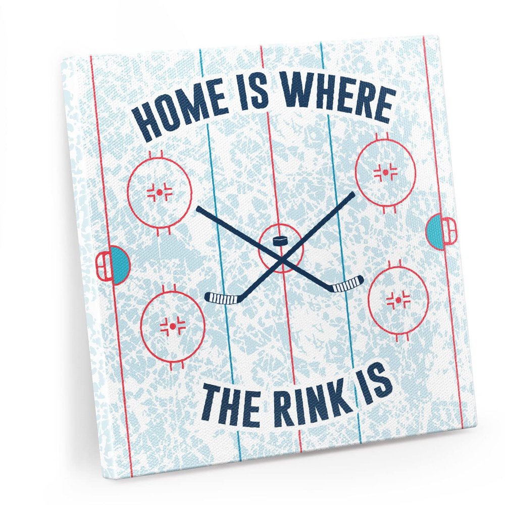 ChalkTalkSPORTS Hockey Canvas Wall Art | Home Is Where The Rink Is | Hockey Dcor