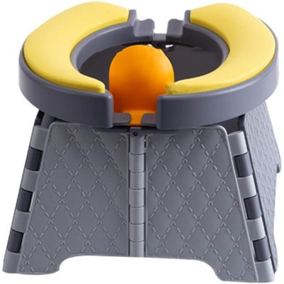 Car Toilet Seat Camping Fishing Portable Foldable Car Potty, Comfortable PU Soft Cushion, Suitable for Boys and Girls Aged 1-6, Load-Bearing 50kg (Color : Gray, Size : 22 * 23 * 16.5cm)