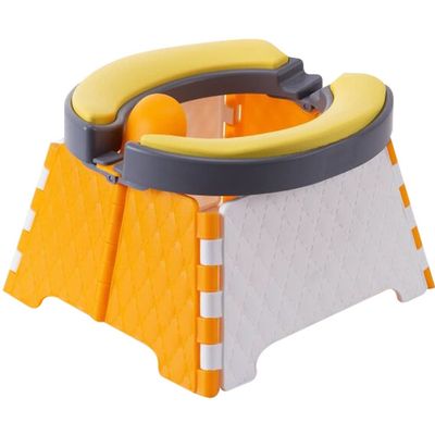 Car Toilet Seat Camping Fishing Portable Foldable Car Potty, Comfortable PU Soft Cushion, Suitable for Boys and Girls Aged 1-6, Load-Bearing 50kg (Color : Orange, Size : 22 * 23 * 16.5cm)