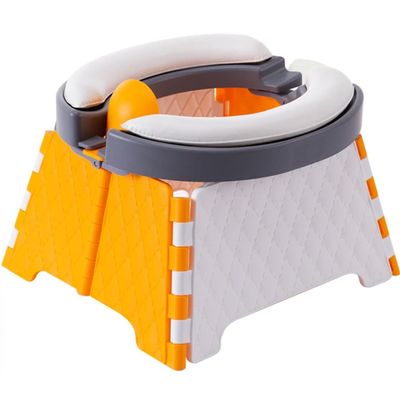 Car Toilet Seat Outdoor Portable Foldable Little Boys and Girls Car Commode, Comfortable PVC Soft Cushion, Suitable for 1-6 Years Old, Load-Bearing 50kg (Color : Orange, Size : 22 * 23 * 15cm)