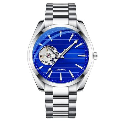 SHATONG Business Round Men's Mechanical Hollow Watch Waterproof Watch Luminous Three-Hand Stainless Steel Strap Men's Watch