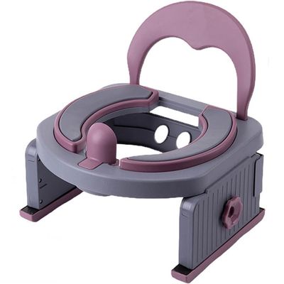 Car Toilet Seat Outdoor Portable Foldable Car Commode, Adjustable Height and Cushion Width, Suitable for Boys and Girls Over 1 Year Old, Load-Bearing 60kg (Color : Gray, Size : 31 * 22 * 27cm)