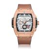 SHATONG Fashionable Multi-dial Mechanical Mens Watch Luminous Pointer Tonneau-Shaped Mens Watch with Silicone Covered Leather Strap,dial Diameter 46mm view 1