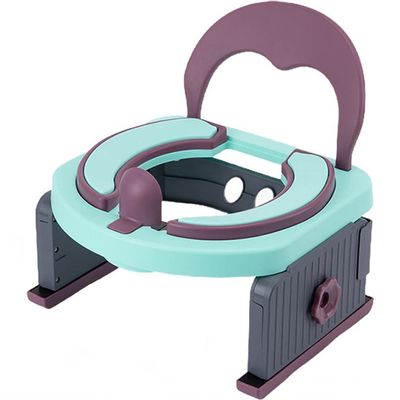 Car Toilet Seat Outdoor Portable Foldable Car Commode, Adjustable Height and Cushion Width, Suitable for Boys and Girls Over 1 Year Old, Load-Bearing 60kg (Color : Light Blue, Size : 31 * 22 * 27cm)