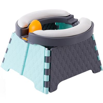 Car Toilet Seat Outdoor Portable Foldable Little Boys and Girls Car Commode, Comfortable PVC Soft Cushion, Suitable for 1-6 Years Old, Load-Bearing 50kg (Color : Blue, Size : 22 * 23 * 15cm)