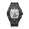 SHATONG Automatic Mechanical Watch Men's Fashion Tonneau-Shaped Multi-Function Luminous Men's Watch with Silicone Bag Leather Strap view 1