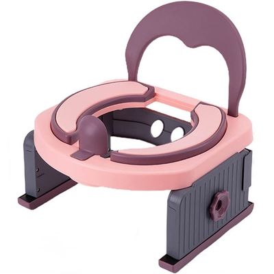Car Toilet Seat Outdoor Portable Foldable Car Commode, Adjustable Height and Cushion Width, Suitable for Boys and Girls Over 1 Year Old, Load-Bearing 60kg (Color : Pink, Size : 31 * 22 * 27cm)