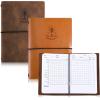 Chinco Golf Notebook Back Pocket Leather Golf Scorecard Book Journal Yardage Book for Sports and Outdoor Club Accessories (Yellow, Brown,2 Pieces) view 1