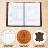 Chinco Golf Notebook Back Pocket Leather Golf Scorecard Book Journal Yardage Book for Sports and Outdoor Club Accessories (Yellow, Brown,2 Pieces) view 3