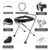 BLIKA Portable Toilet for Camping, 350LBS Stainless Steel Foldable Camp Travel Toilet with Soft Seat for Adults, Portable Potty for Camping, RV Travel, Road Trips view 4