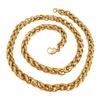 INFINIQUE CREATIONS 18K Gold Plated Stainless Steel Wheat Braided Chain Bracelet Necklace 3mm - 8mm (26, 5mm, Gold) view 1