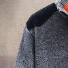 tuduoms Fashion Sweaters Men's Quarter Zip Casual Stand Collar Pullover Ribbed Cable Knit Jumper Tops Knitwear with Pocket view 3