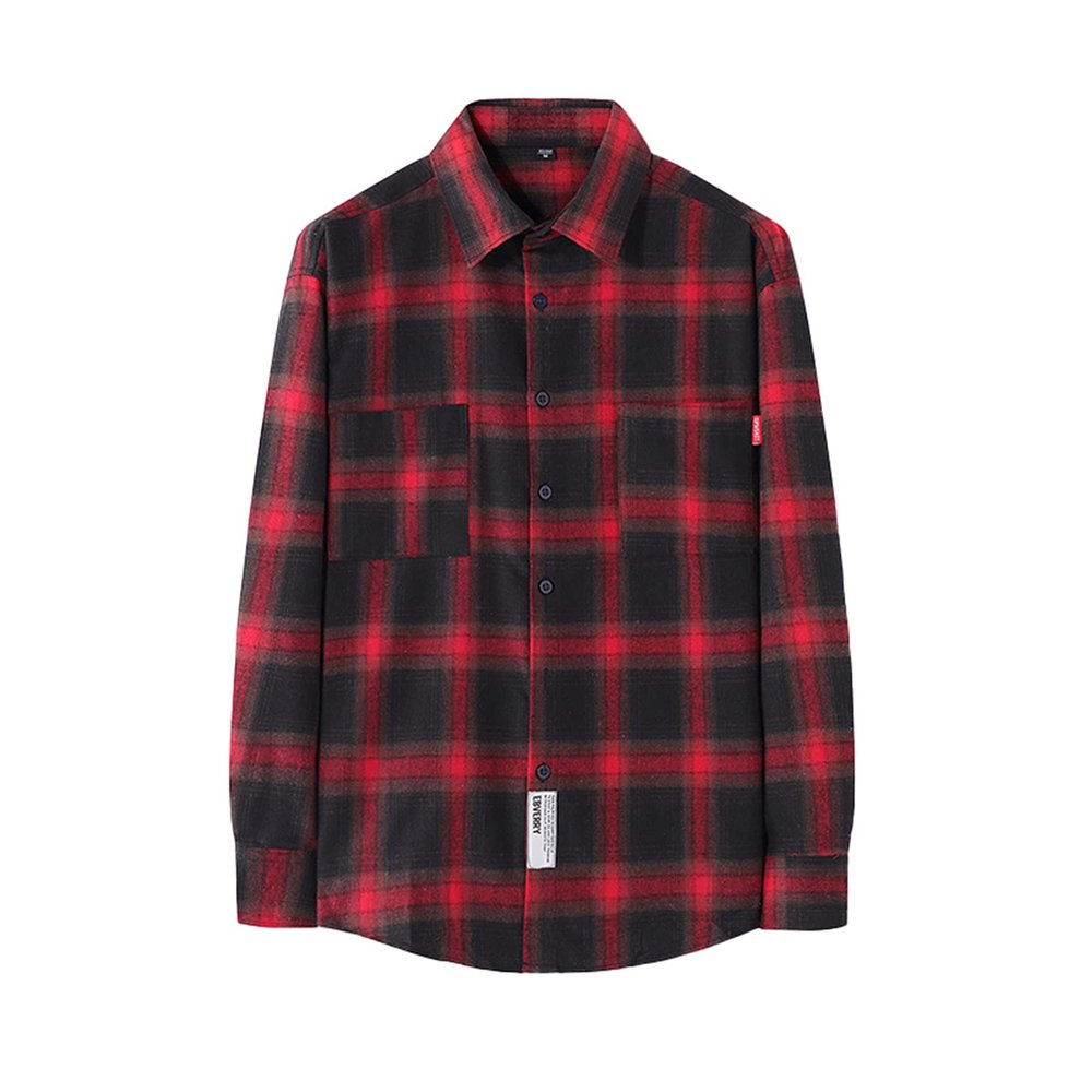 tuduoms Men's Button Down Flannel Shirts Regular Fit Mens Long Sleeve Shirt Buffalo Plaid Casual Fishing Shirts Loose Blouse