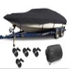 420D Waterproof Boat Cover Trailerable Boat Cover for V-Hull, Tri-Hull, Bass Boat, Pro-Style, Fishing Boat, Runabout,Black,14~16FT: 530x290cm view 1
