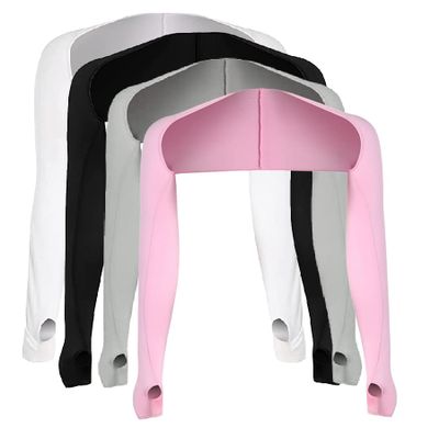 Homaley 4 Pieces UV Sun Protection Cooling Shawl Arm Sleeves for Women Men with Finger Hole Black white gray pink One Size