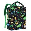 Kasgo Kids School Backpack, 14.5 Inch Lightweight Water-Resistant Primary Preschool Bag for Toddler Boys Girls Ages 5-8, Fits A4 Folder, with Chest Strap & Name Tag, Black Dinosaur view 1