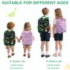 Kasgo Kids School Backpack, 14.5 Inch Lightweight Water-Resistant Primary Preschool Bag for Toddler Boys Girls Ages 5-8, Fits A4 Folder, with Chest Strap & Name Tag, Black Dinosaur view 2