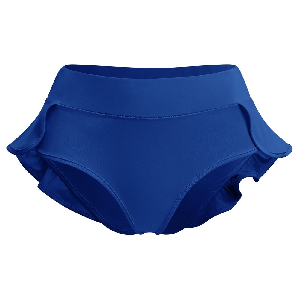 IWEMEK Women's Ruffle High Waisted Yoga Shorts Twerk Dance Hot Panties Workout Gym Ruched Butt Lifting Leggings Festival Cheeky Mini Hot Pants Pole Dance Rave Bikini Bottoms Blue X-Large