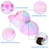 Kids Sun Hat UV Protection Summer Beach Play Hats Wide Brim Neck Flap for Girls Boys 2-9 Years, Pastel Pink Yellow view 3