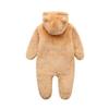 Baby Girls Boys Onesie Jumpsuit Fleece Bunting Footed Snowsuit Soft Warm Winter Outfits for 9-12 Month infant Brown view 2